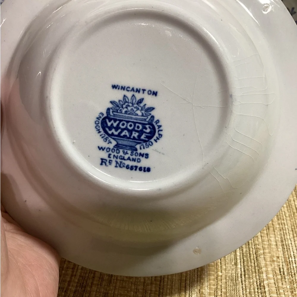 Vintage Wood’s Ware Wincanton Blue Wood’s & Sons Floral Bowl Set